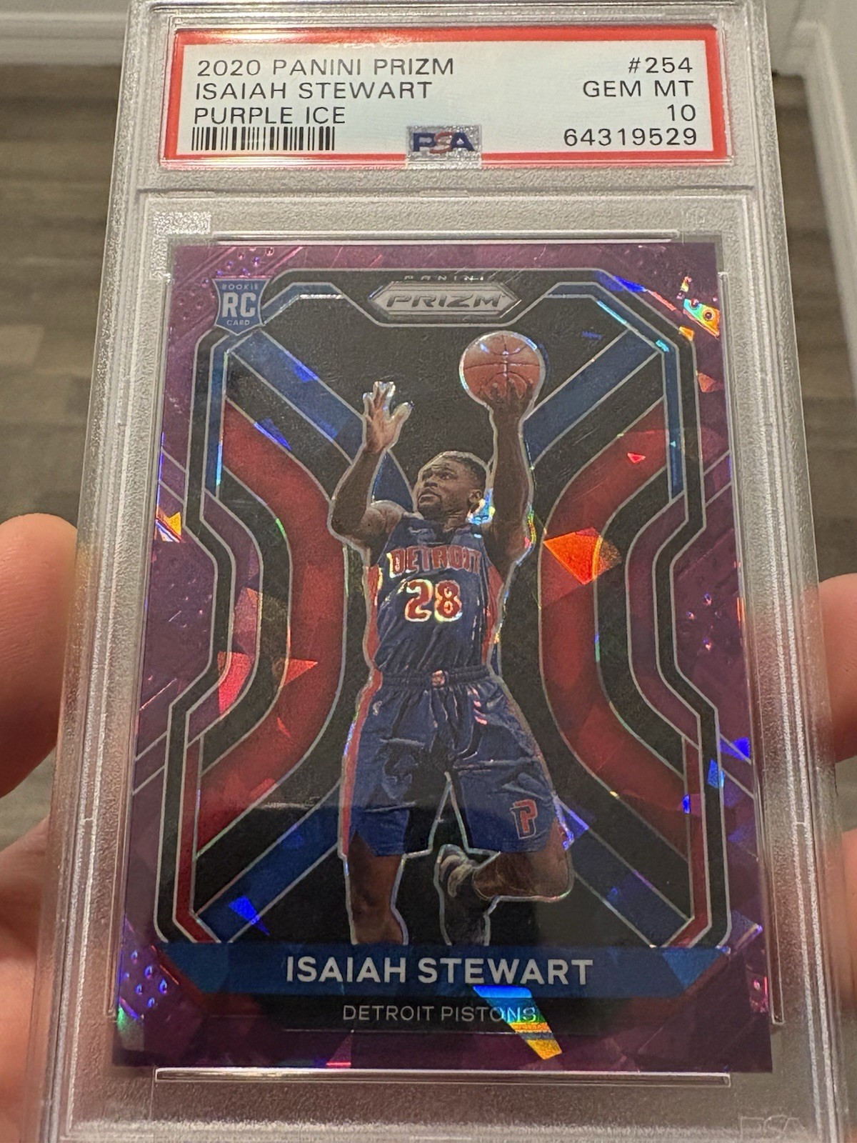 PSA GEM 10 2020-21 Panini Prizm Isaiah Stewart #254 Purple Ice Prizm /175 (RC)