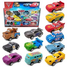 12Pcs Pixar Cars Lightning McQueen Jackson Storm Mater PVC Model Car Toy