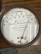 Vintage 1920s Sinclair Products Davis Foundry Glass Thermometer Sign