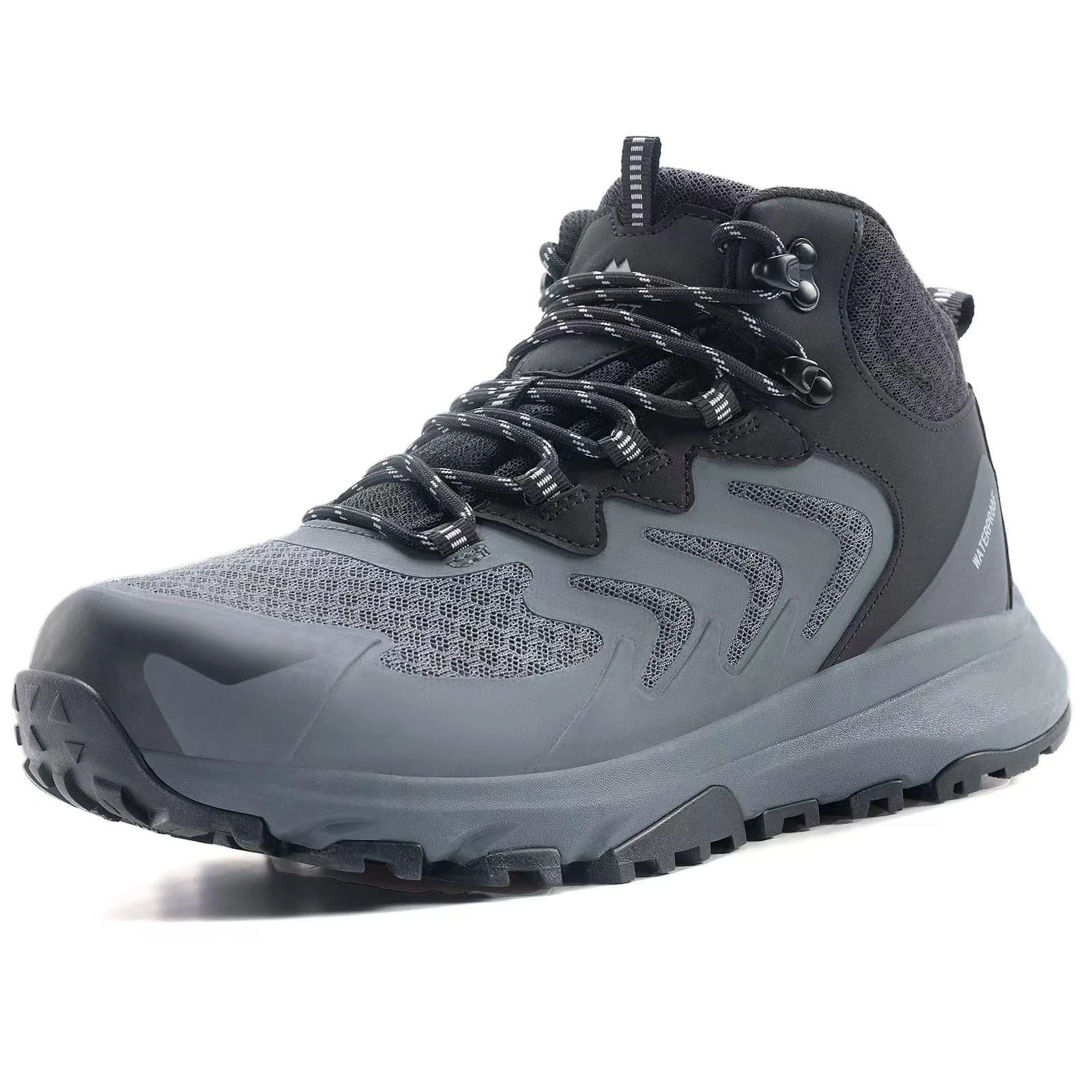OUTJET Mens Waterproof Hiking Boots Lightweight Comfortable Anti-Slip All-Ter...