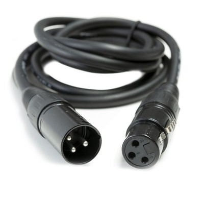 LightmaXX DMX Kabel, 1,5m, 3-poliges XLR, 110 Ohm, Schwarz, Professionell