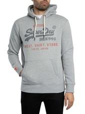 Superdry Men's Vintage Logo Heritage Relaxed Pullover Hoodie, Grey