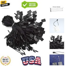 Hang Tag String Black 7" 1000Pcs Nylon Snap Lock Pin Loop Fastener Hook Ties ...