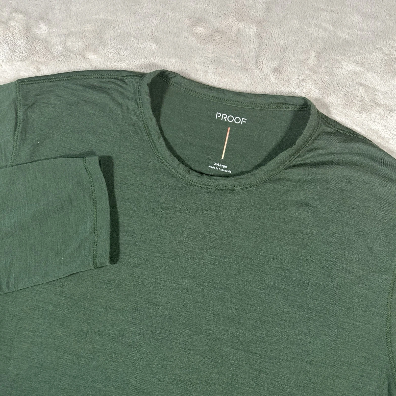 Proof 72-Hour Merino T-Shirt Mens XL Green Long Sleeve Baselayer Stretch Wool
