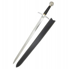 Medieval Warrior Knights Templar Long Sword with Sheath Steel Guard, Leather ...