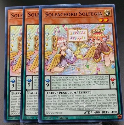3x Solfachord Solfegia 1st Edition Common DOOD-EN020 Yu-Gi-Oh!