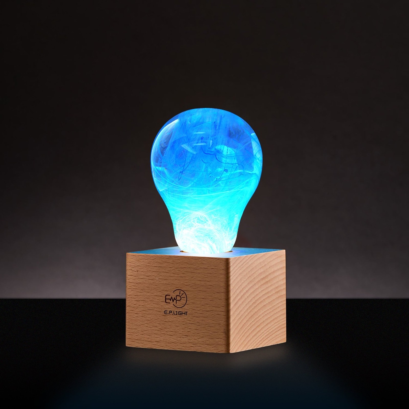 EP Light Resin Table Lamp with Memory EXACT COLOR Technology for Ambient Bedside Lighting