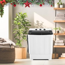 Washing Machine 30Lbs Washer Dryer Combo 2 In 1 Compact Twin Tub W/Time Control