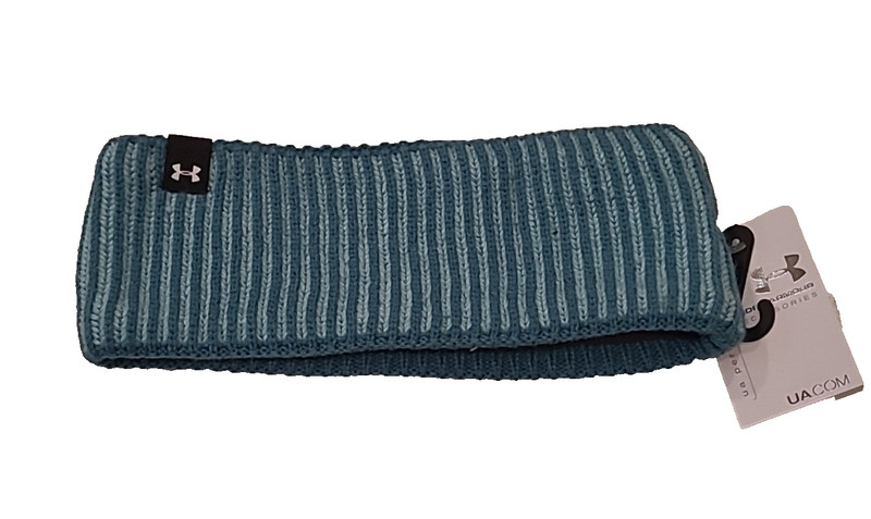💥 Women's Under Armour Blue ColdGear Lined Knit Headband Ear Muffs New Nwt