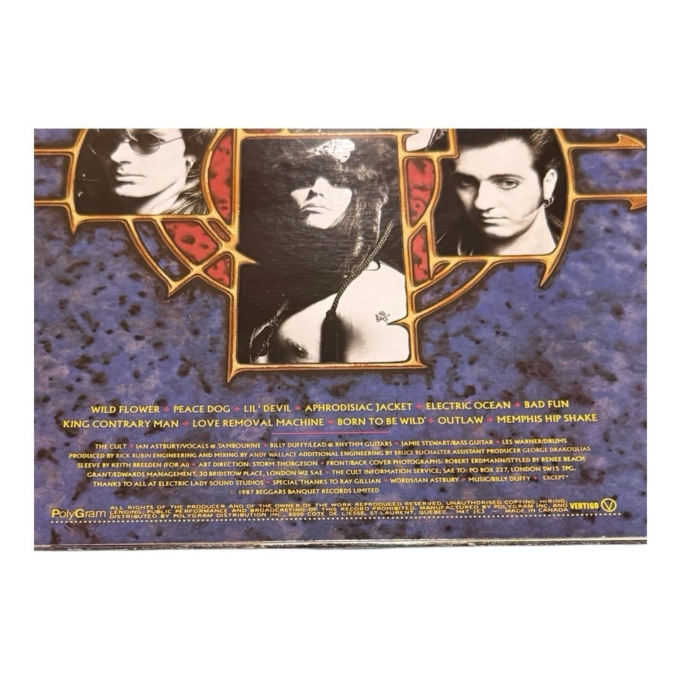 Original Vtg 1987 THE CULT Album Electric Record 1st Pressing Vinyl Lp Foto 3 de 4