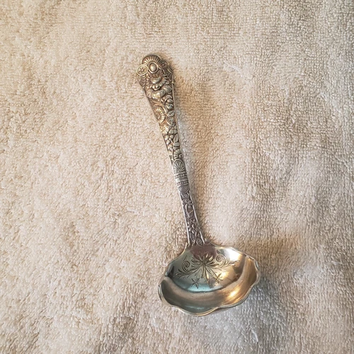 CLUNY by GORHAM sterling silver Aesthetic CREAM LADLE 5 3/4"  Back Monogram