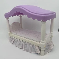Vintage Little Tikes My Size Barbie Doll House Canopy Bed Bedding