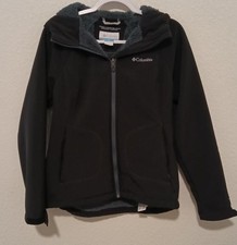 Columbia Omni-Wind Block Softshell Jacket Womens Medium Black Fleece Lined