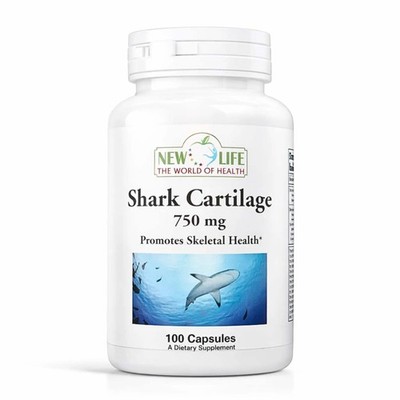 New Life Shark Cartilage 750mg, Joint Support, 100 Capsules