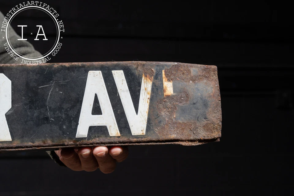 Placa de rua vintage "Hooper Ave." porcelana esmalte dupla face - 2 - Imagem 4 de 4