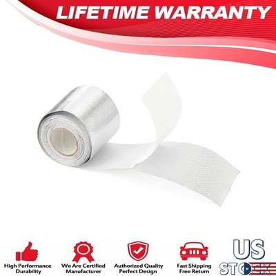 Silver Adhesive Exhaust Header Turbo Manfold Pipe Aluminum Heat Shield Wrap Tape
