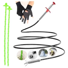 62" Drain Clog Remover: Plumbing Snake Tool with 4-Claw for Hair, Keys, & More!