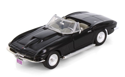 1967 Chevrolet Corvette C2 1/24 Scale Diecast Model by Showcasts - BLACK w/ BOX - Picture 2 of 8