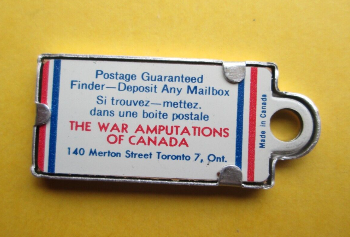 VINTAGE SCARCE NOVA SCOTIA 1958 War Amps License Plate Keytag Canada