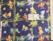 Springs Puppy Love on Blue Cotton Fabric BY the Yard