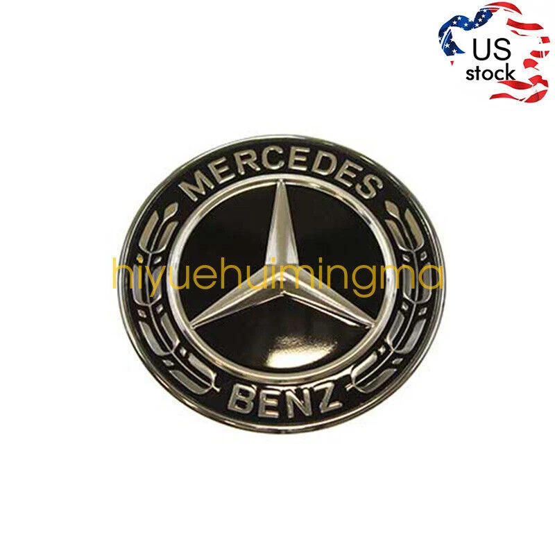 Insignia emblema capucha corona laurel negra clase CLS W219 genuina Foto 2 de 4