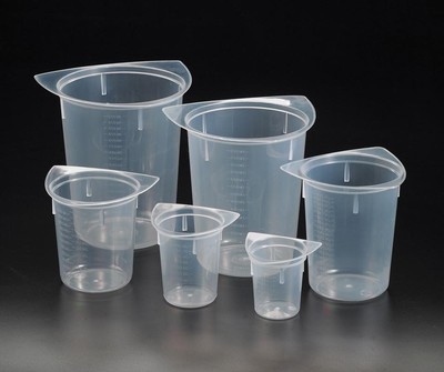 Tri Corner Plastic Beakers 50 100 250 400 800 1000ml Set Of 6 Ebay