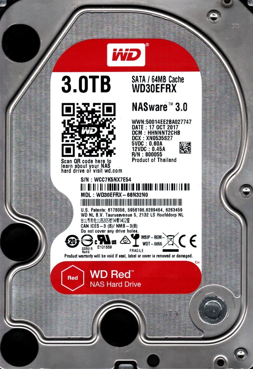 WD Red WD30EFRX 3.0TB HDD HHNNNT2CHB
