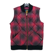 EDDIE BAUER Down Red Plaid Vest 1936 Skyliner Model Women's LARGE