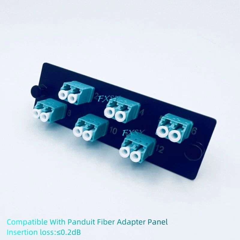 Fiber Adapter Panel OM3/OM4 6 LC Duplex Adapters for data center cabling Rack - Image 2 of 4