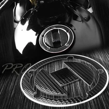Gas Tank Fuel Cap Cover Guard Pad 04-23 Suzuki GSXR-600/750/16 1000 Chrome+Black