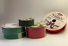 Christmas Craft Ribbon Mixed Lot Berwick WFR MJD Silk Greenhouse Giftwrapping