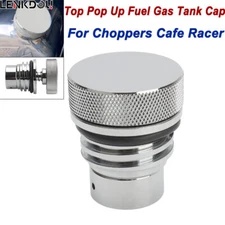 Aluminum Top Pop Up Fuel Gas Tank Cap Cover Chrome For Chopper Tank Cafe Racer
