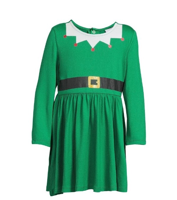 Holiday Toddler Girl's Christmas Elf Dress With Hat Size 2T New