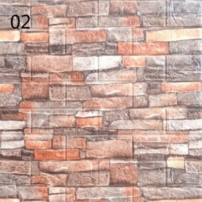 10Pcs 3D Schaum Panel Tapete Kachel Ziegel Wandaufkleber Selbstklebend CM