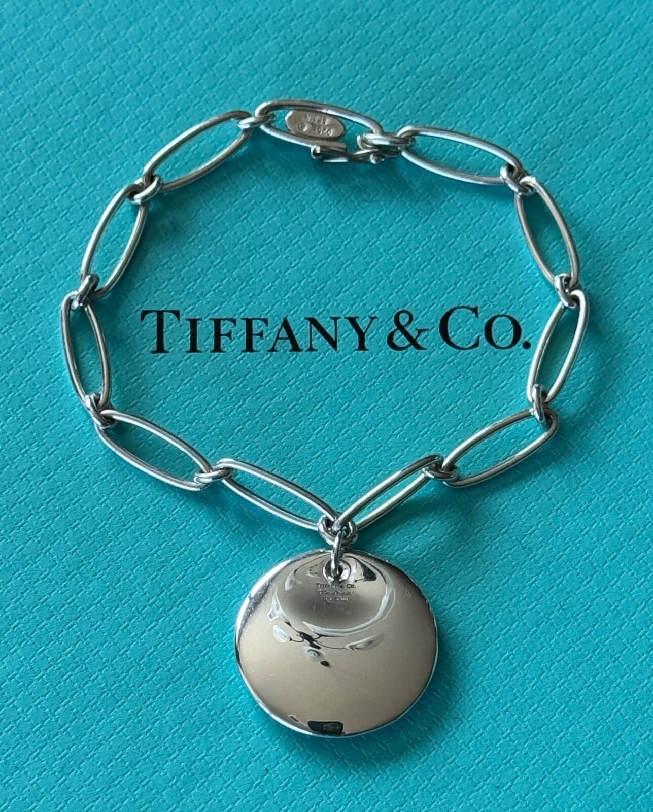 Tiffany & Co.  Elsa Peretti Paperclip Thumbprint  Bracelet Sterling Silver 925