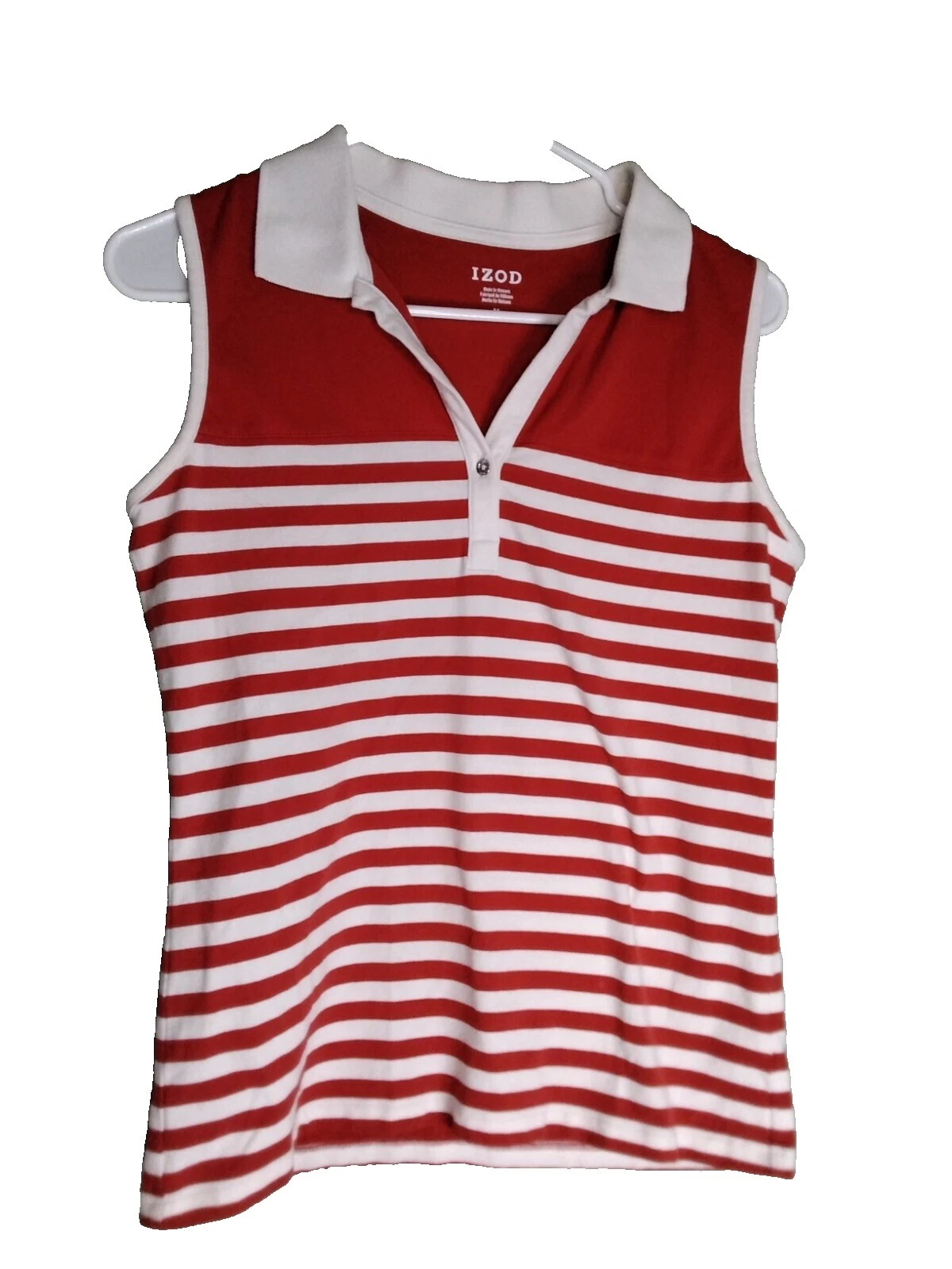 IZOD, de rayas, algodón Activewear Tops para mujer