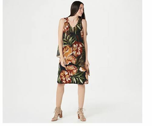 Susan Graver Printed Liquid Knit Dress 