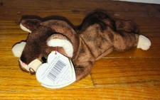 Vintage TY Beanie Baby Pounce Brown Cat Plush Doll Stuffed Animal NWT