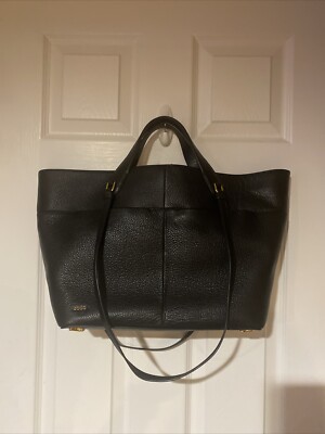 ECCO Tote M Black Pebbled Leather Bag
