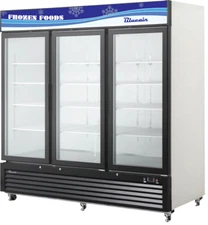Blue Air BKGF72-HC 82.00'' 72 Cu. Ft. 3 Section White Glass Door Merchandiser