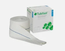 1 Molnlycke 2438 Tubifast® Dressing Retention Bandage -Blue Line, 3in x 10.9 yds