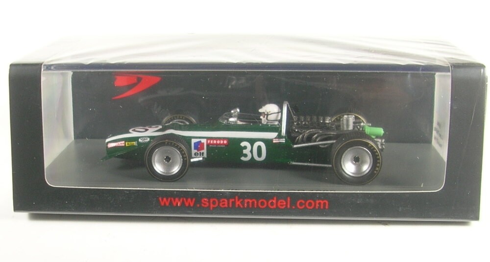 Cooper T86B No.30 4th French GP Formula 1 1968 (Vic Elford) 1:43 Spark