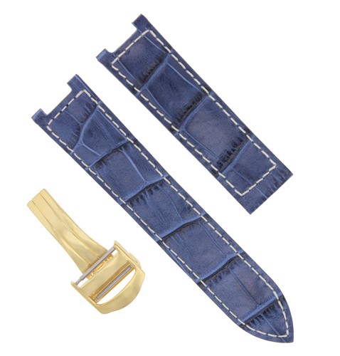18MM cinturino in pelle Band Fibbia Fit 35MM CARTIER PASHA 1033 Blu WS GOLD  | eBay