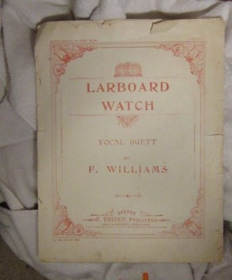 Larboard Watch Vocal Duett T Williams piano sheet music 1898