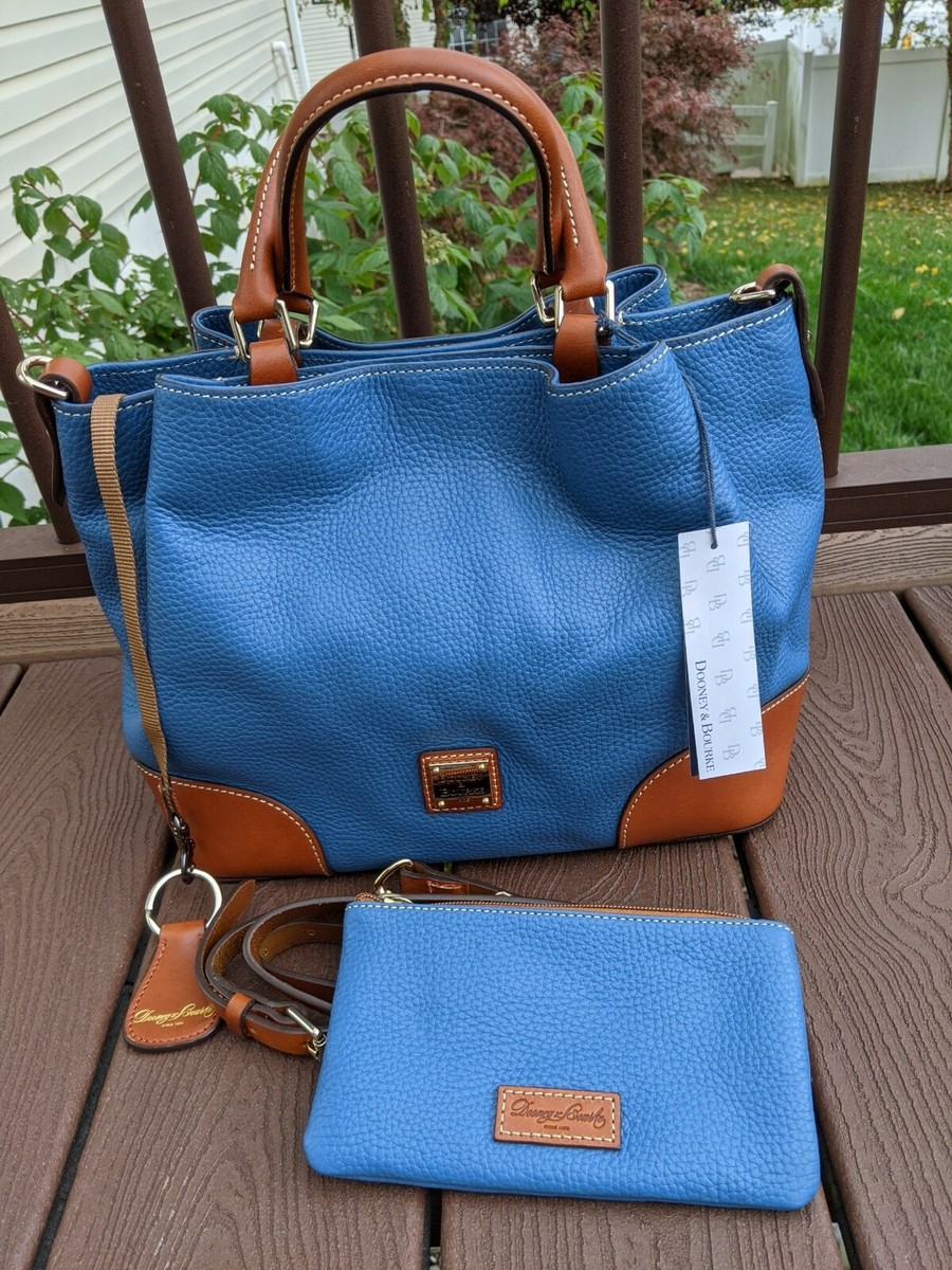Dooney Bourke Blue💙 Pebble Grain Brenna Satchel w/ Wallet Fob