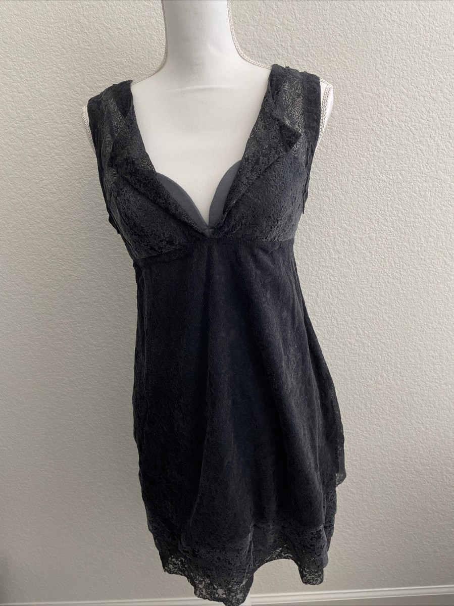 ermanno scervino dress black sleeveless lace Mini length