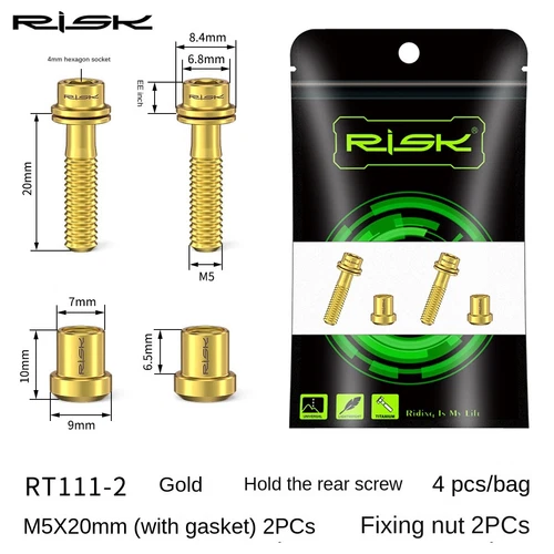 RISIKO Fahrrad Carbon Vorbauschrauben M5x18mm M5x20mm Titan Befestigungsschraube mit Mutter - Bild 10 von 18