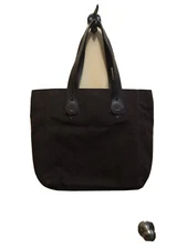 Dk Brown Canvas Leather Tote Bag Patrizia Pepe Italy Handbag LUX!