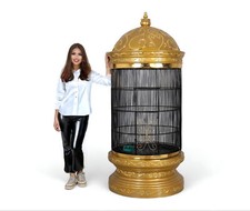 Birdcage Large Parrot Bird Cage with Metal Wires Gold 6 FT Indoor Outdoor Palace