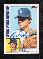 BAS 1984 Topps Tiffany Rick Honeycutt #222 Beckett Auth Sticker Auto 2k2